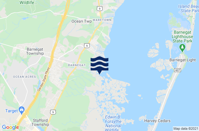 Barnegat, United Statesの潮見表地図
