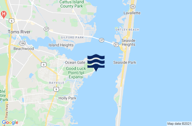 Barnegat Pier, United Statesの潮見表地図