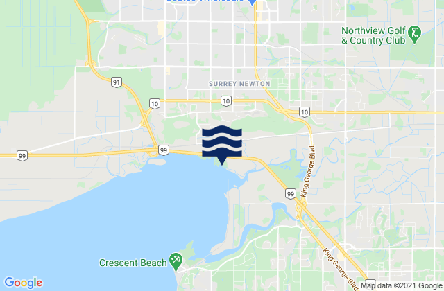Barnston Island, Canadaの潮見表地図