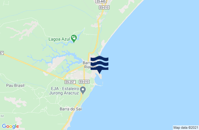 Barra do Riacho, Brazilの潮見表地図