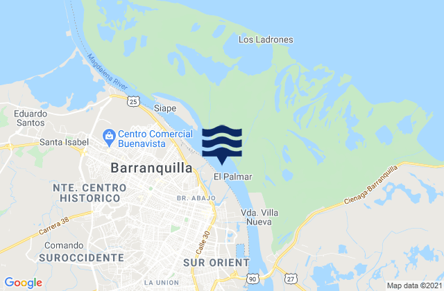 Barranquilla, Colombiaの潮見表地図