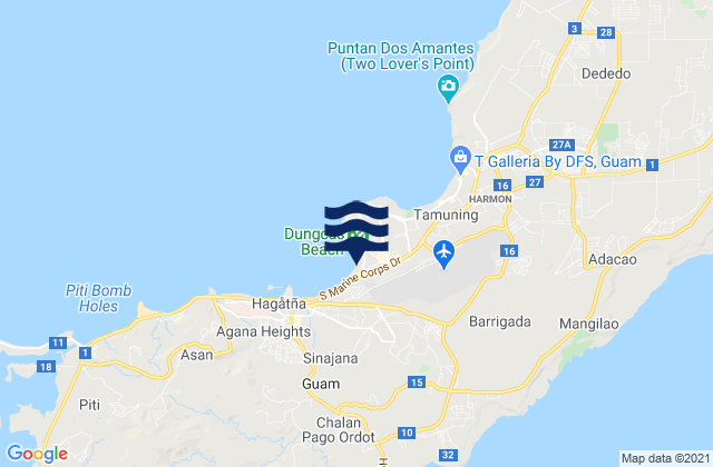 Barrigada Municipality, Guamの潮見表地図