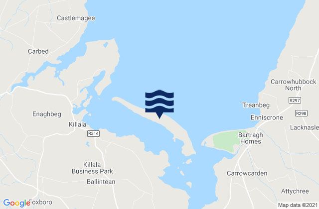 Bartragh Island, Irelandの潮見表地図