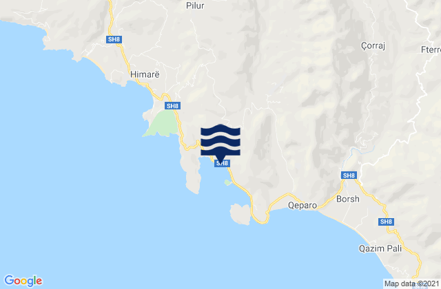 Bashkia Himarë, Albaniaの潮見表地図