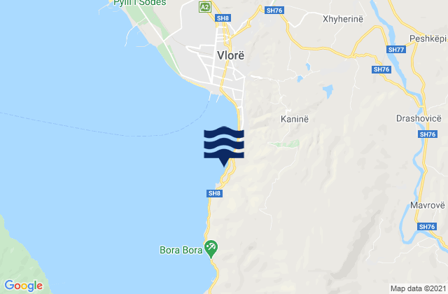 Bashkia Vlorë, Albaniaの潮見表地図