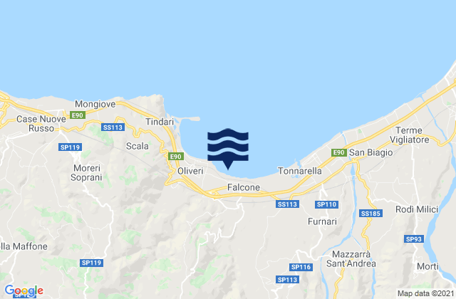 Basicò, Italyの潮見表地図