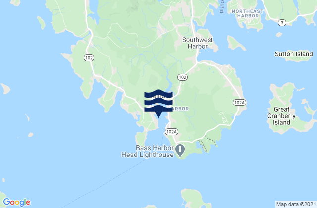Bass Harbor, United Statesの潮見表地図