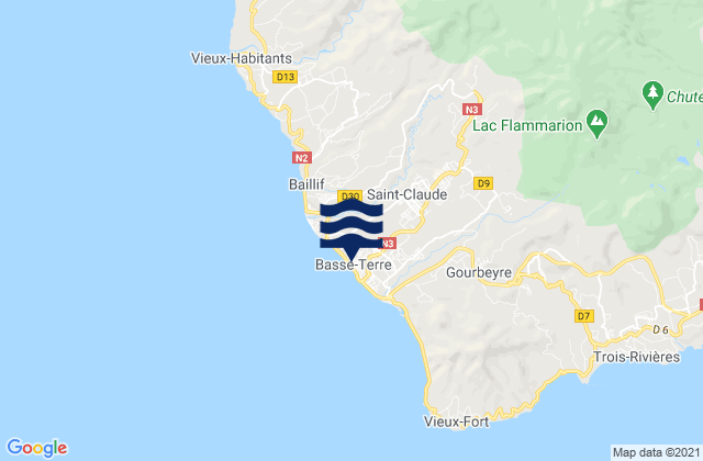 Basse-Terre, Guadeloupeの潮見表地図