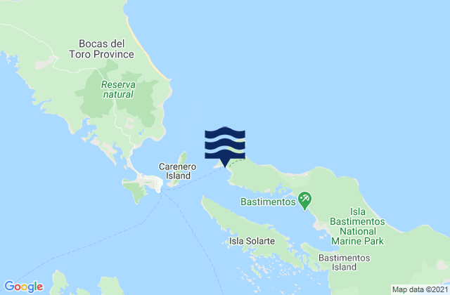 Bastimentos, Panamaの潮見表地図