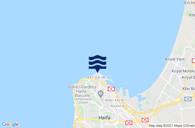 Bat Galim, Palestinian Territoryの潮見表地図
