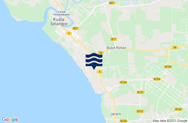 Batang Berjuntai, Malaysiaの潮見表地図