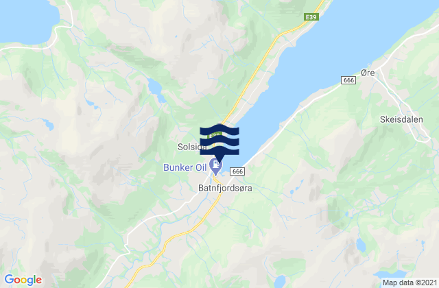 Batnfjordsøra, Norwayの潮見表地図