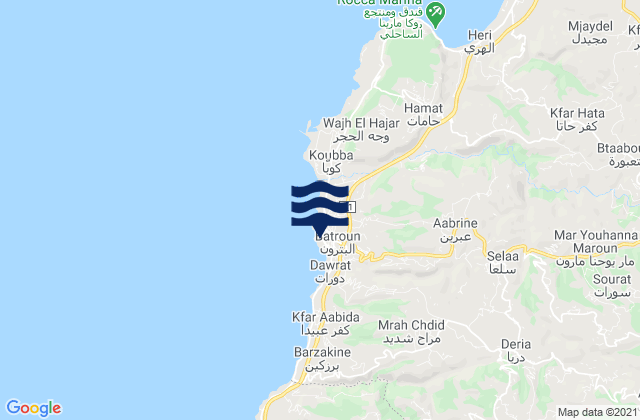 Batroun or Colonel, Lebanonの潮見表地図