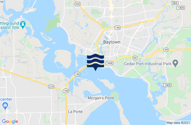 Battleship Texas State Park, United Statesの潮見表地図