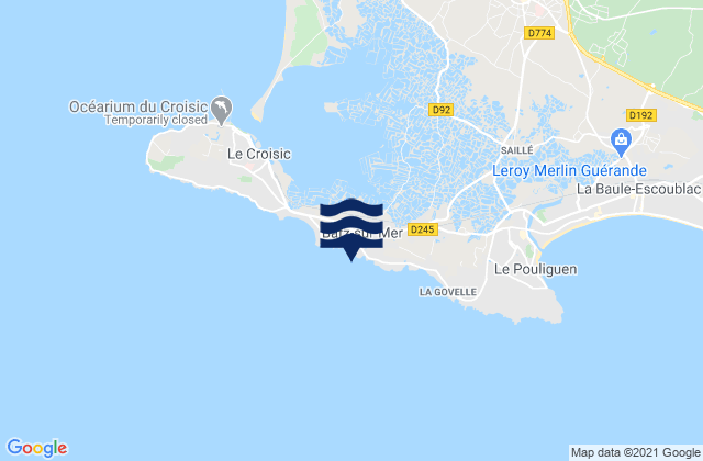 Batz-sur-Mer, Franceの潮見表地図