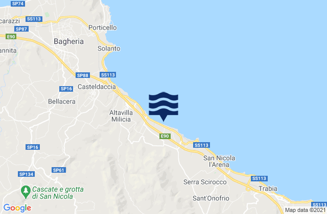 Baucina, Italyの潮見表地図