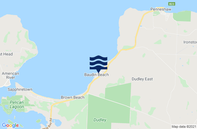 Baudin Beach, Australiaの潮見表地図