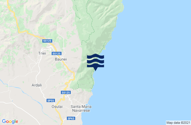 Baunei, Italyの潮見表地図