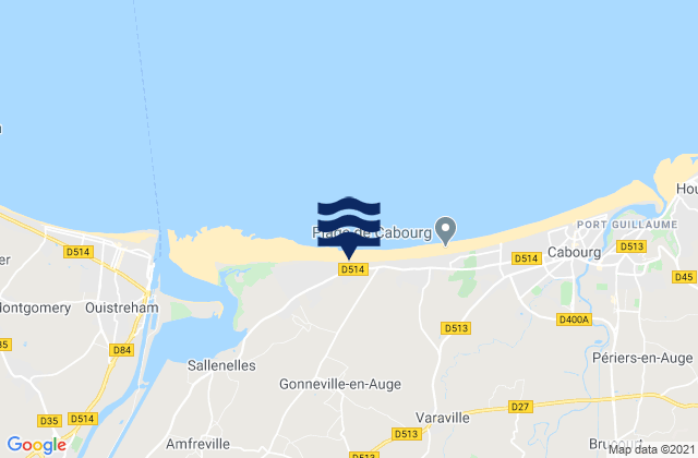 Bavent, Franceの潮見表地図