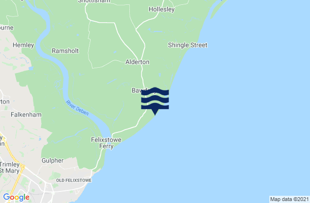 Bawdsey, United Kingdomの潮見表地図