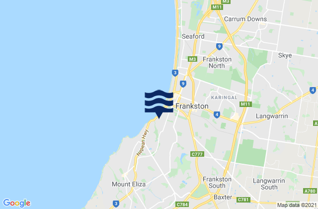 Baxter, Australiaの潮見表地図