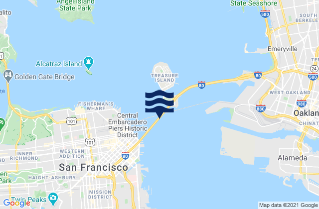 Bay Bridge Pier D, United Statesの潮見表地図