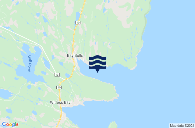 Bay Bulls, Canadaの潮見表地図