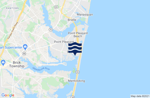 Bay Head, United Statesの潮見表地図