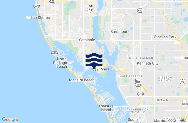 Bay Pines, United Statesの潮見表地図