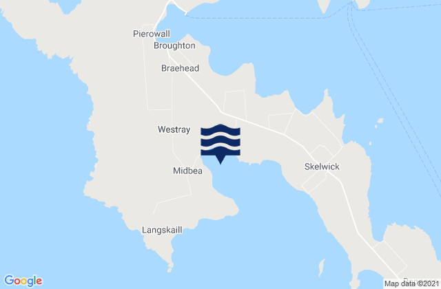 Bay of Tuquoy Beach, United Kingdomの潮見表地図