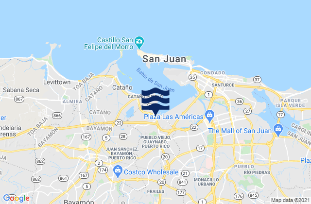 Bayamón Barrio-Pueblo, Puerto Ricoの潮見表地図