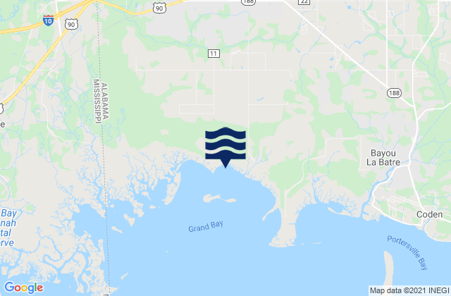 Bayou Caddy, United Statesの潮見表地図