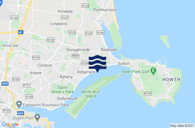 Bayside, Irelandの潮見表地図