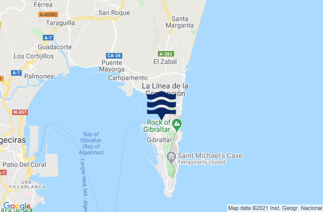 Bayside Marina, Gibraltarの潮見表地図