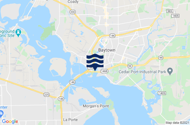 Baytown, United Statesの潮見表地図