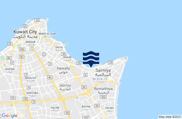 Bayān, Kuwaitの潮見表地図