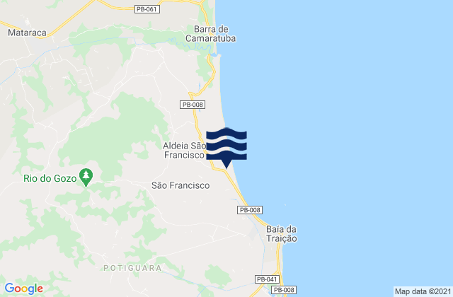 Baía da Traição, Brazilの潮見表地図