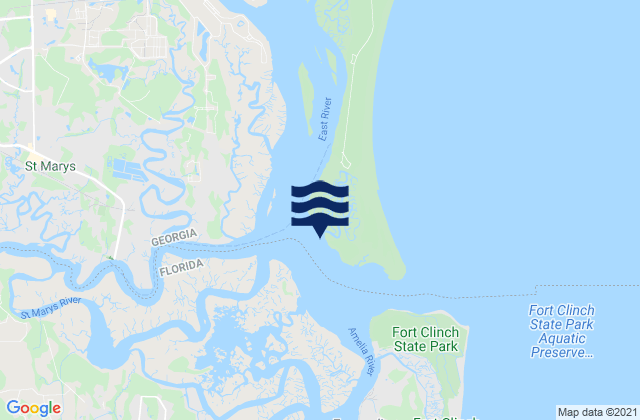 Beach Creek Ent. (Cumberland Island), United Statesの潮見表地図