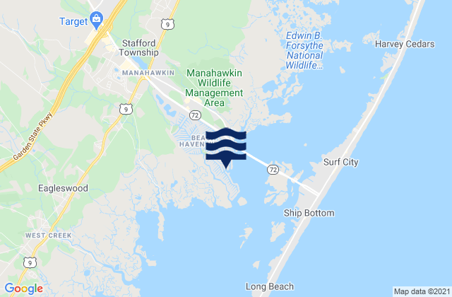 Beach Haven West, United Statesの潮見表地図