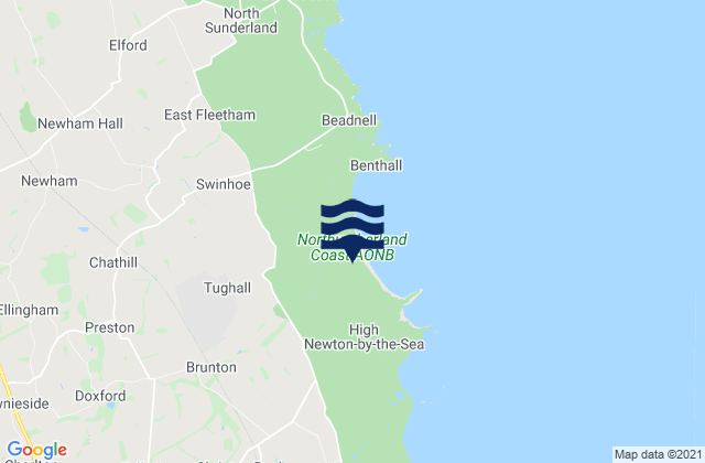 Beadnell Bay, United Kingdomの潮見表地図