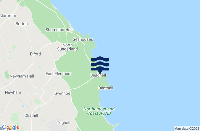 Beadnell, United Kingdomの潮見表地図