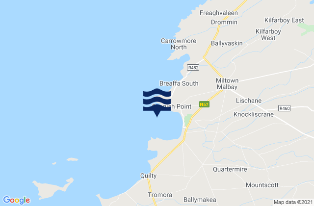 Bealaclugga Bay, Irelandの潮見表地図