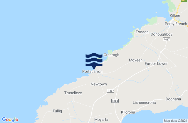 Bealanaglass, Irelandの潮見表地図