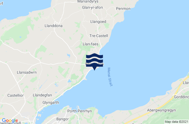 Beaumaris, United Kingdomの潮見表地図