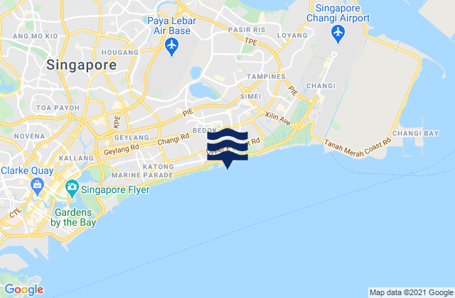 Bedok Lighthouse, Singaporeの潮見表地図