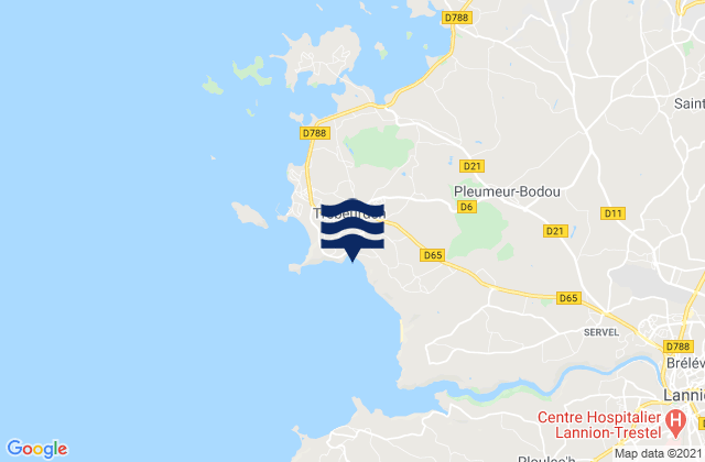 Beg Leguer, Franceの潮見表地図