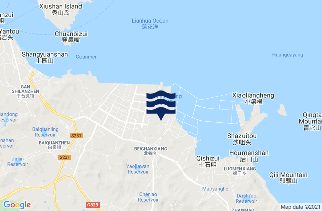 Beichan, Chinaの潮見表地図