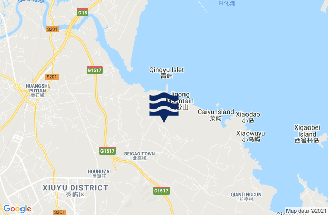 Beigao, Chinaの潮見表地図