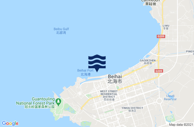 Beihai, Chinaの潮見表地図