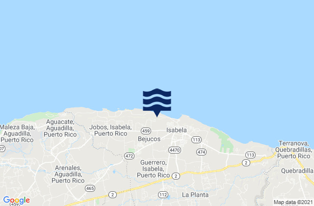 Bejucos Barrio, Puerto Ricoの潮見表地図